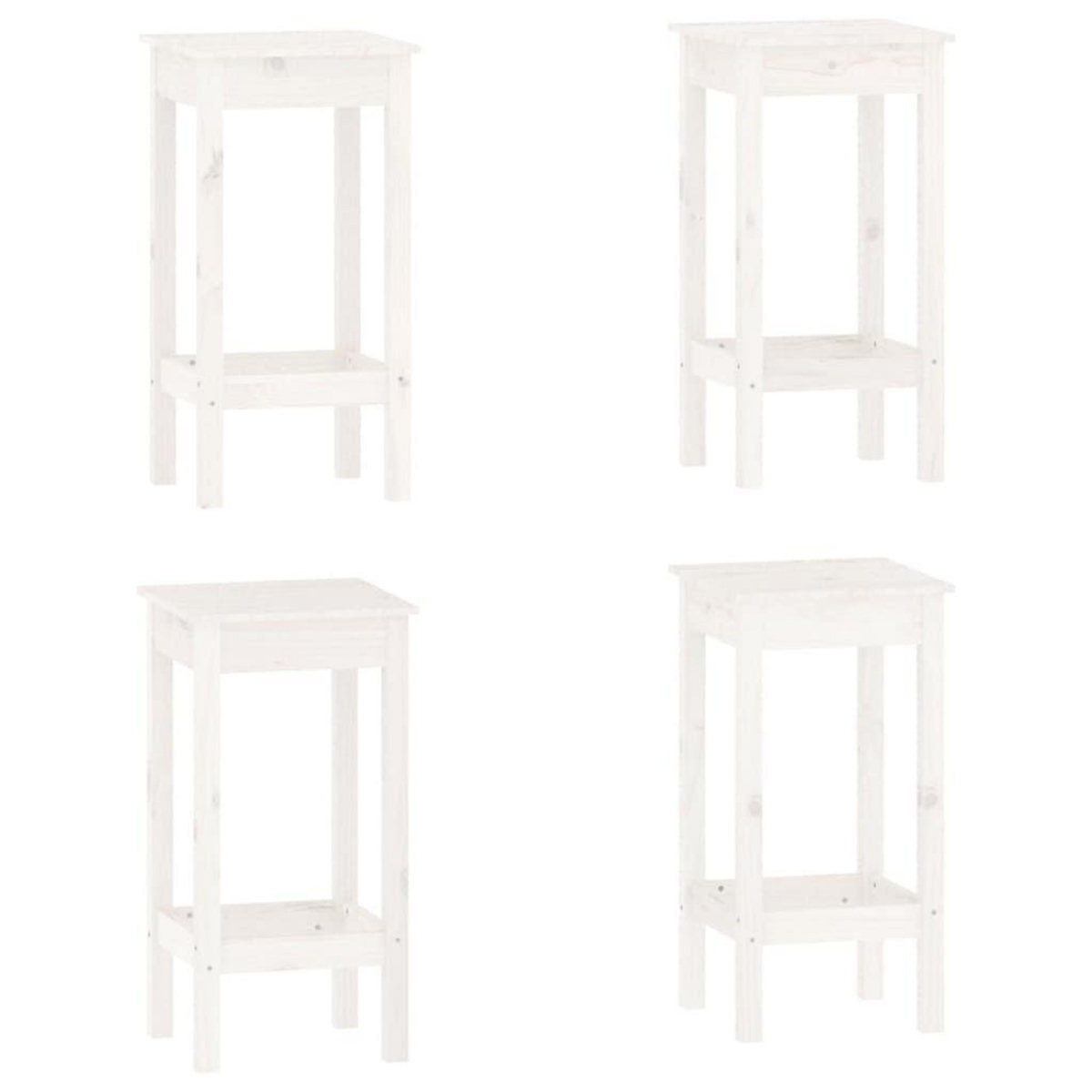 VIDAXL Ensemble de bar 5 pcs Blanc Bois de pin massif