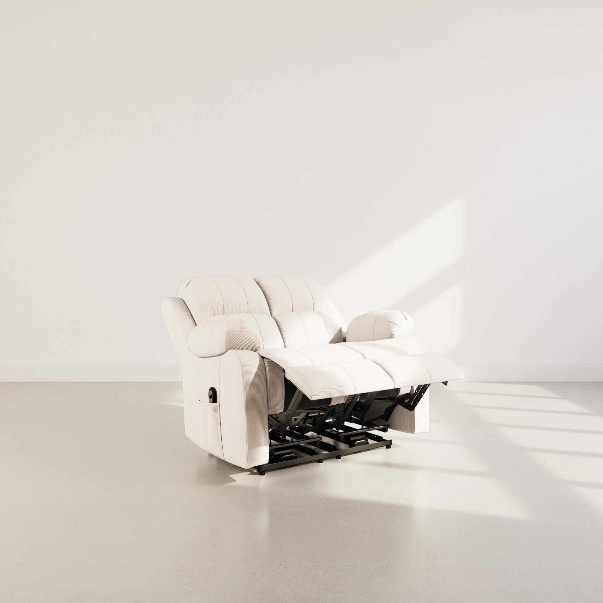 Voir la diapositive 3 : BEST MOBILIER Armand - canapé 2 places relax électrique en velours côtelé