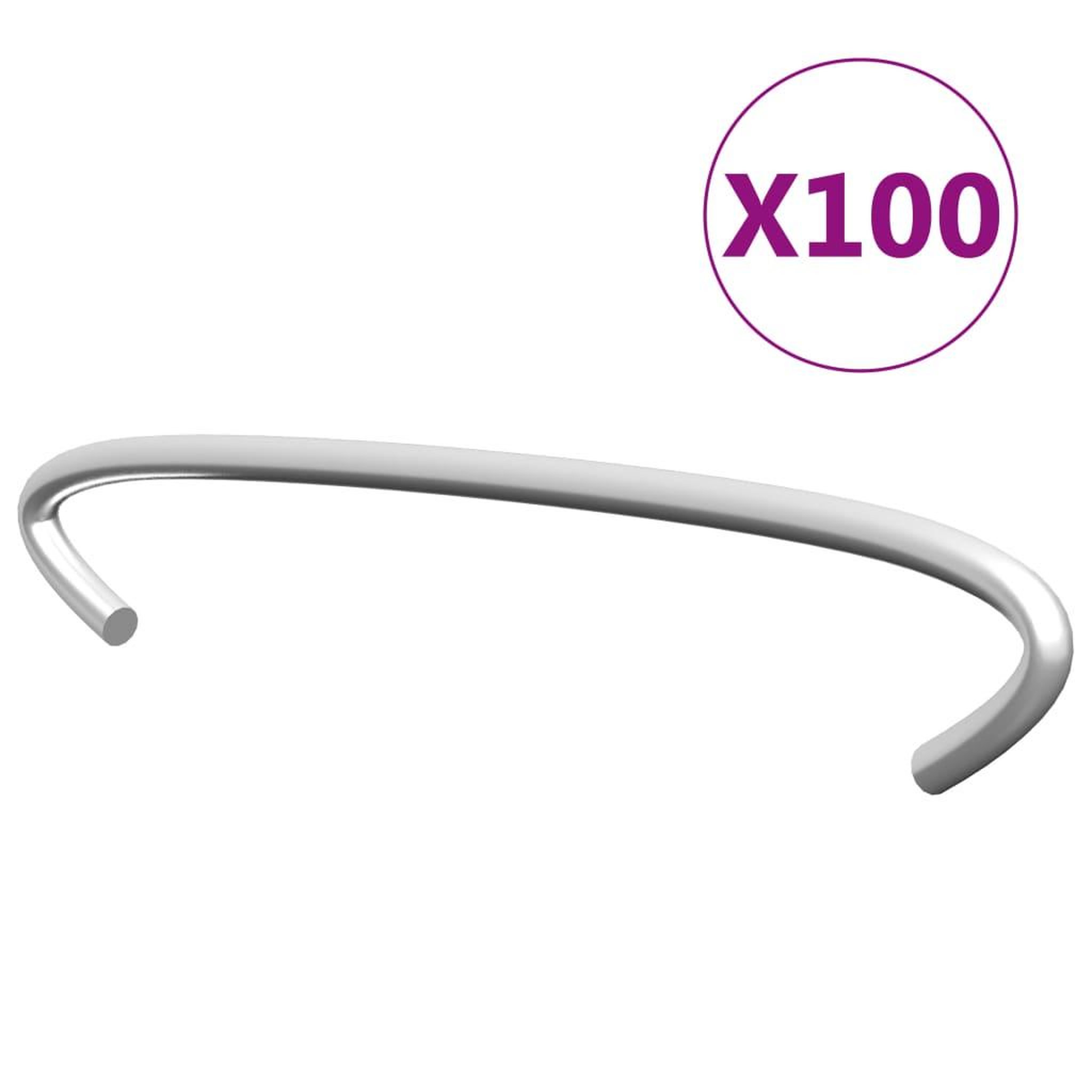Voir la diapositive 1 : VIDAXL Crochets de gabion 100 pcs Acier galvanise 10 cm