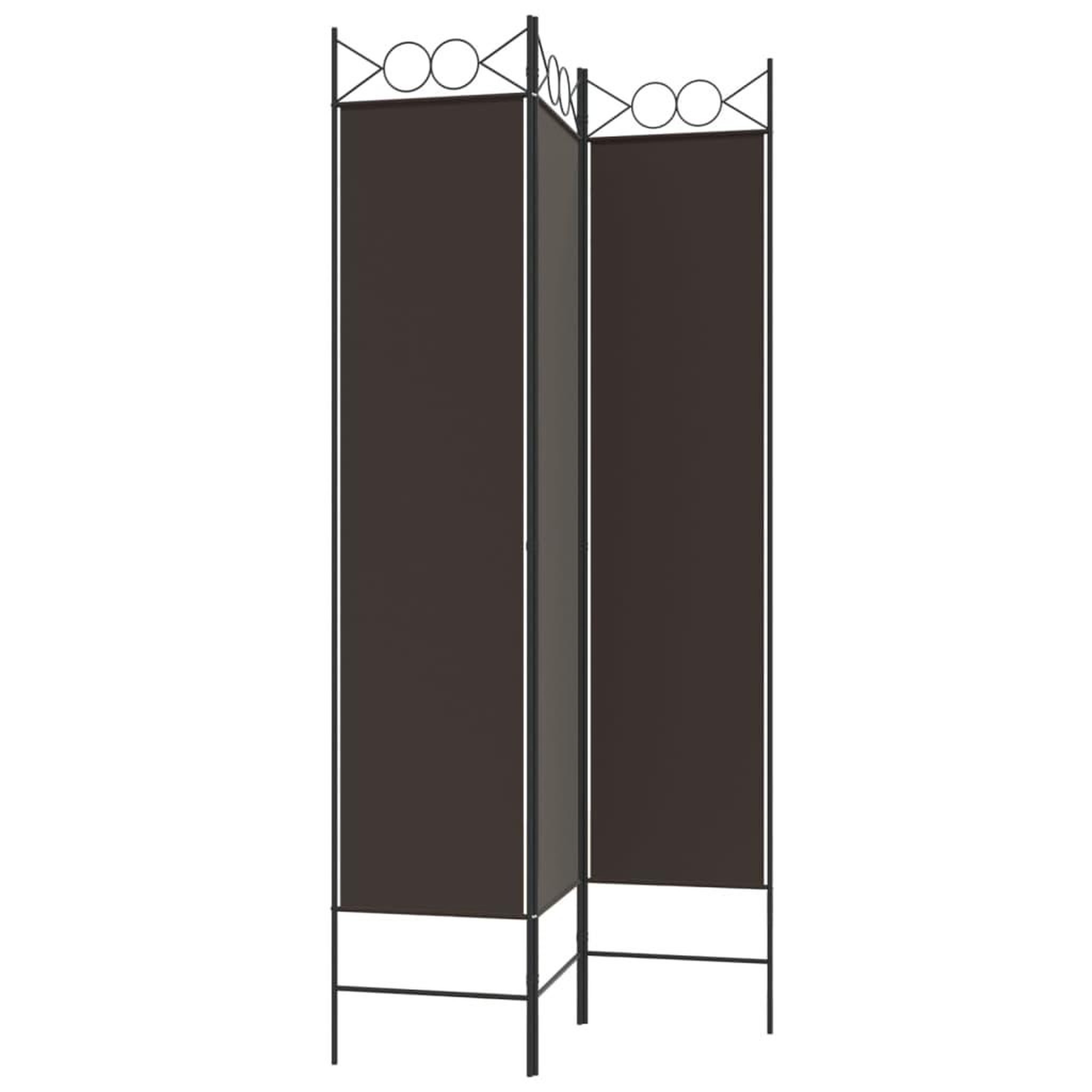 Voir la diapositive 4 : VIDAXL Cloison de separation 3 panneaux marron 120x200 cm tissu