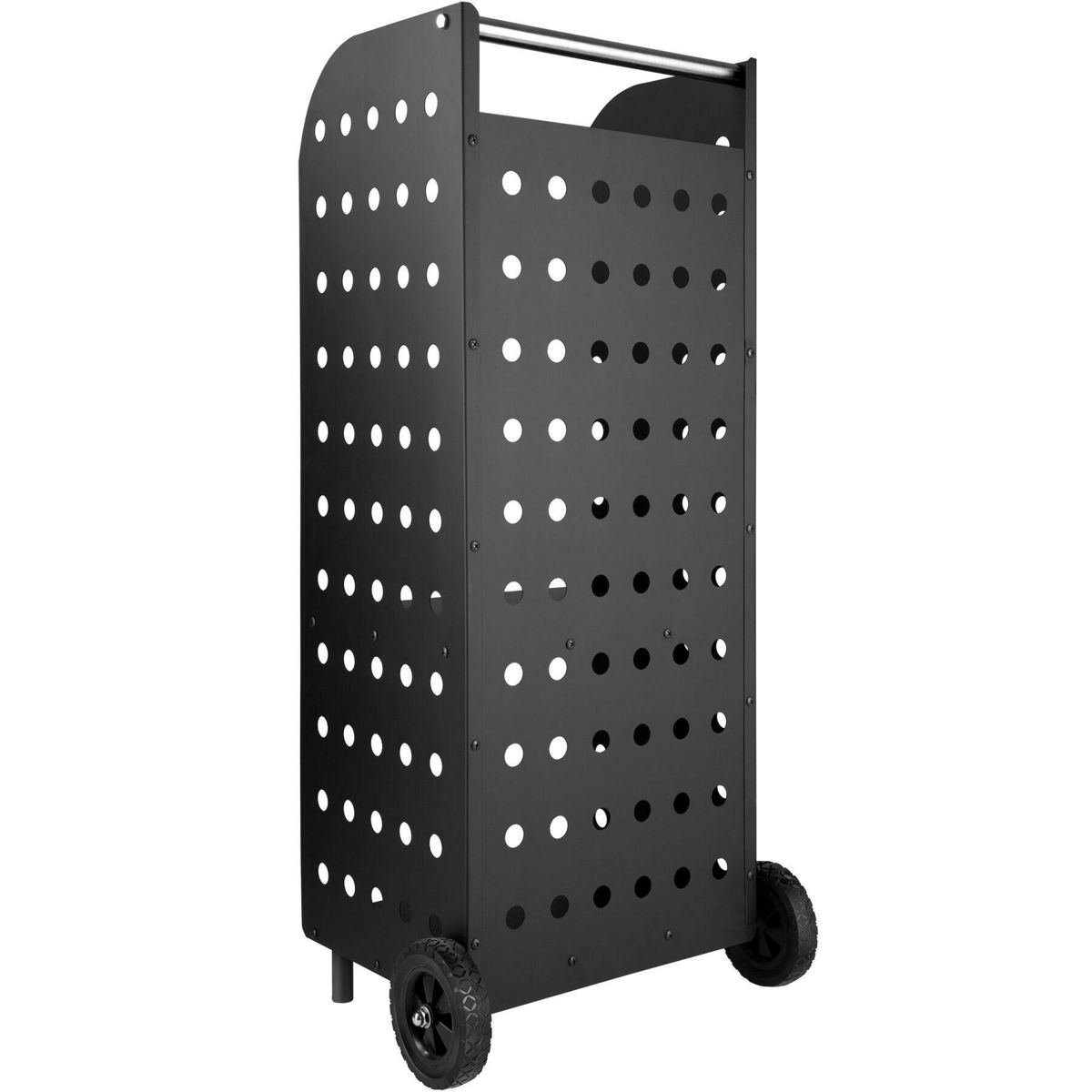 tectake Porte bûches en acier noir