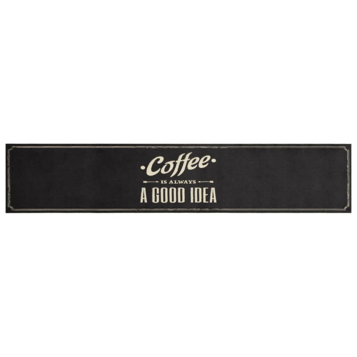 VIDAXL Tapis de cuisine lavable texte Coffee 60x300 cm velours