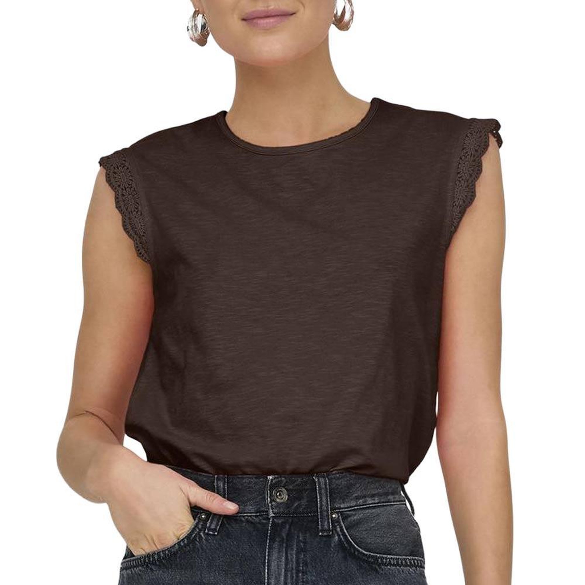 JACQUELINE DE YONG T-Shirt Marron Femme JDY Salva. Coloris disponibles : Marron