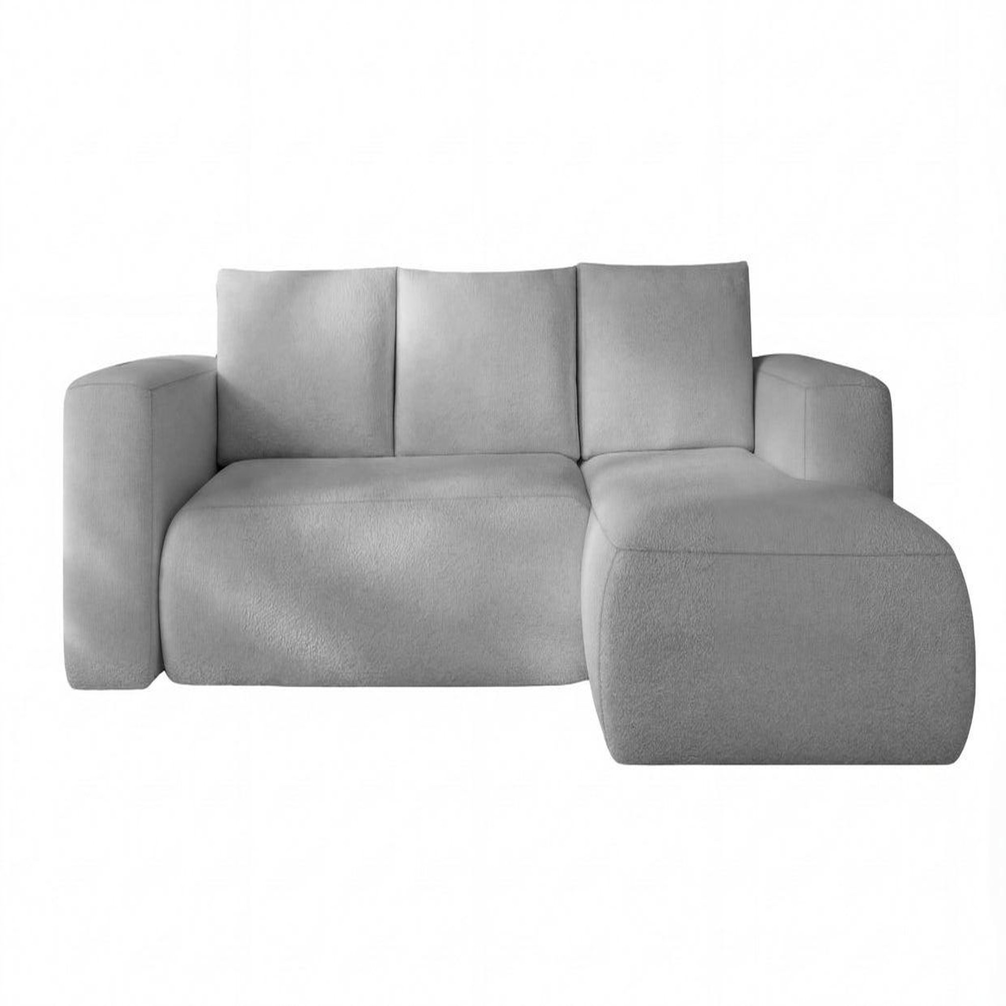 CASANOVA PARIS Ariel - canapé d'angle tissu bouclette 4 places. Coloris disponibles : Gris, Beige, Bleu, Vert, Orange