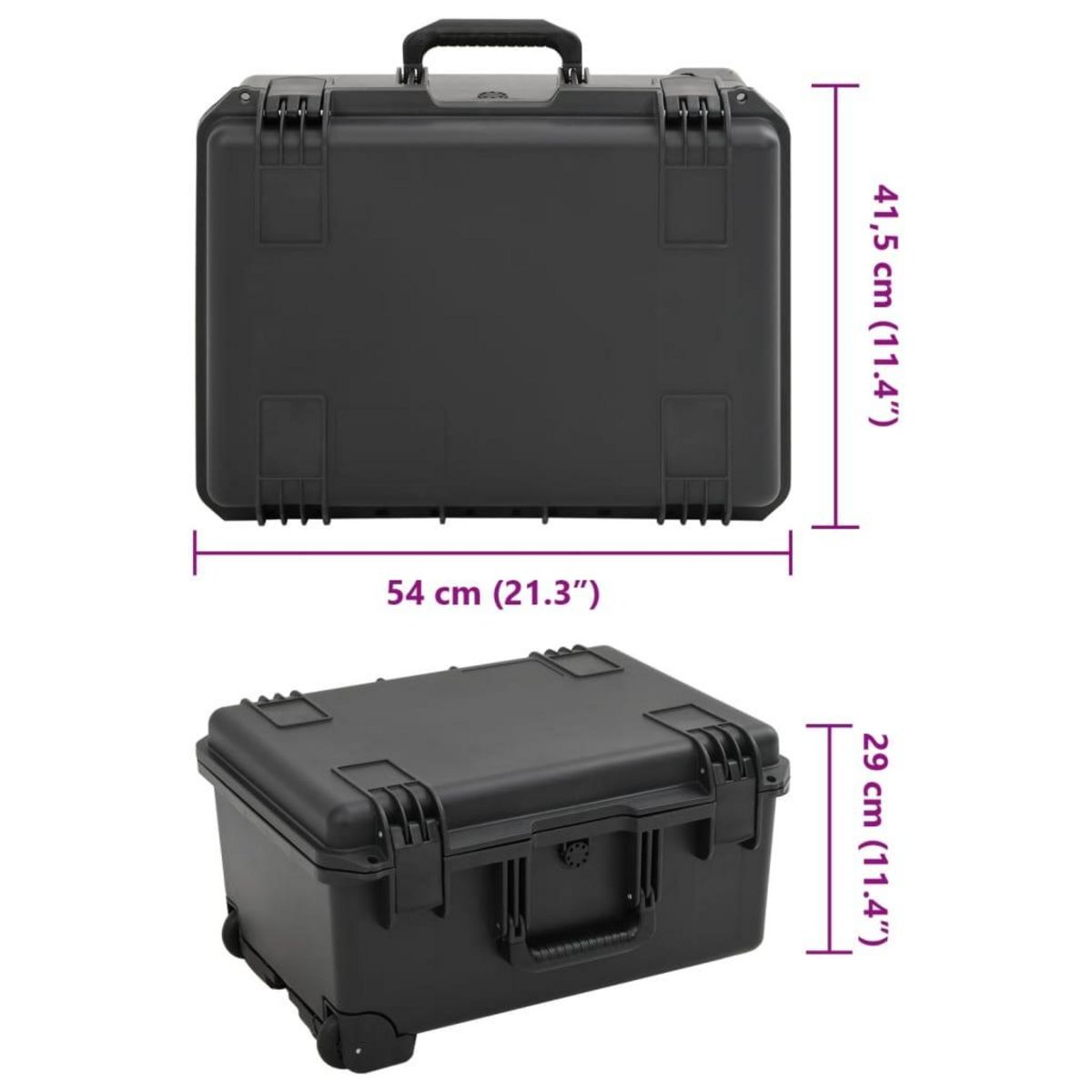 VIDAXL Valise de vol portable Noir 54x41,5x29 cm PP