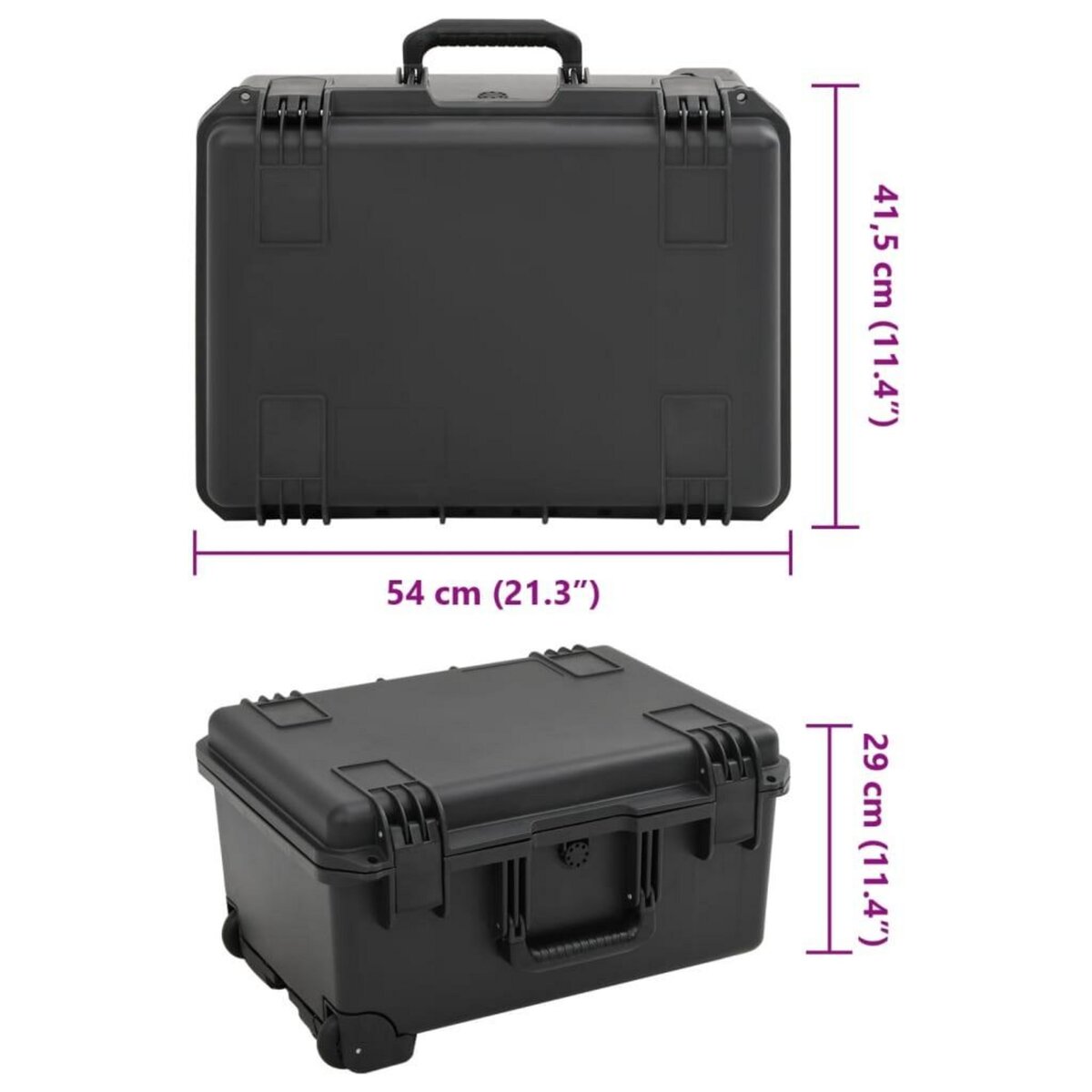 VIDAXL Valise de vol portable Noir 54x41,5x29 cm PP
