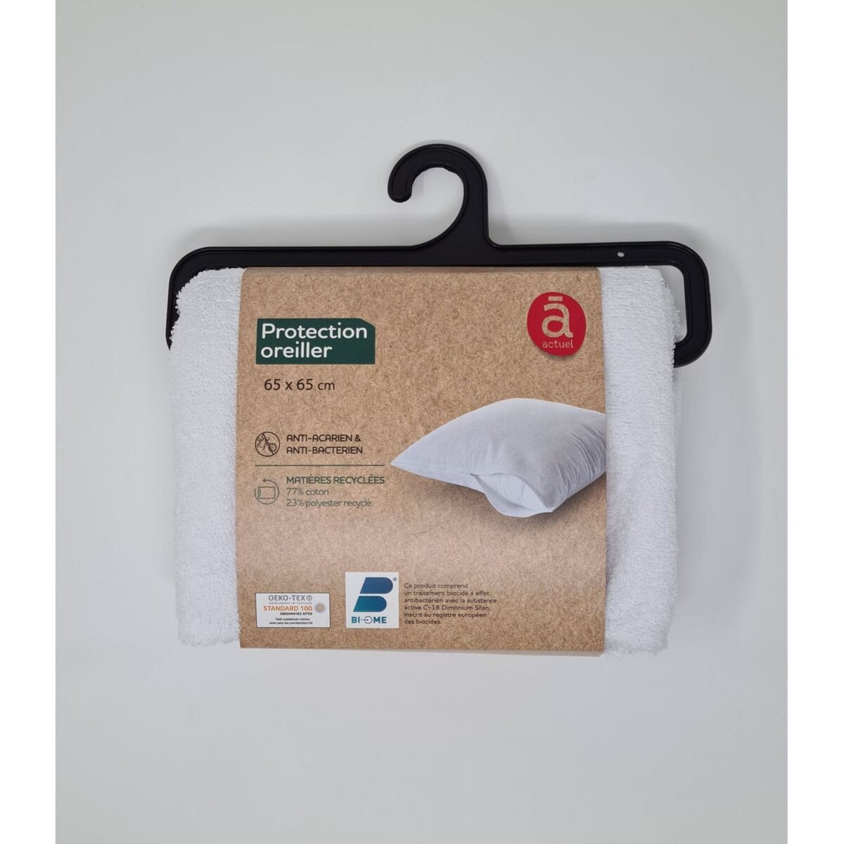 ACTUEL Protège oreiller absorbant en coton anti acariens anti bactériens