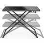 Voir la diapositive 4 : ID MARKET Table de jardin relevable rectangulaire 100 cm OLIE en métal gris anthracite et plateau gris