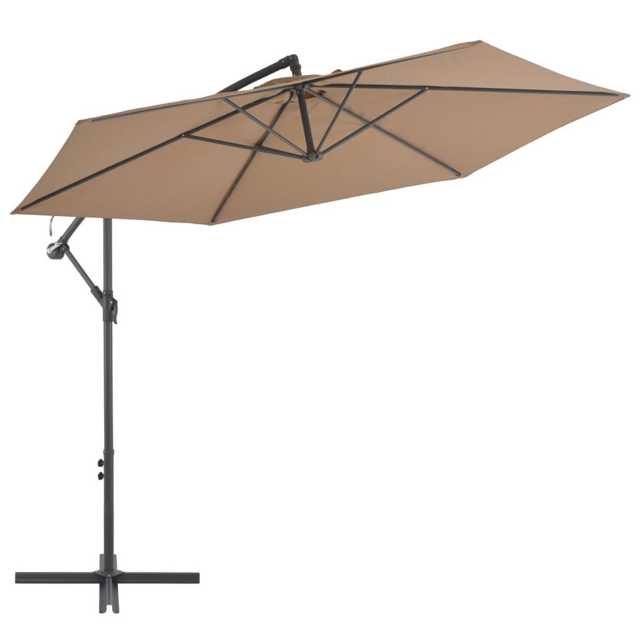 Voir la diapositive 1 : VIDAXL Parasol de jardin en porte-a-faux et poteau en aluminium taupe