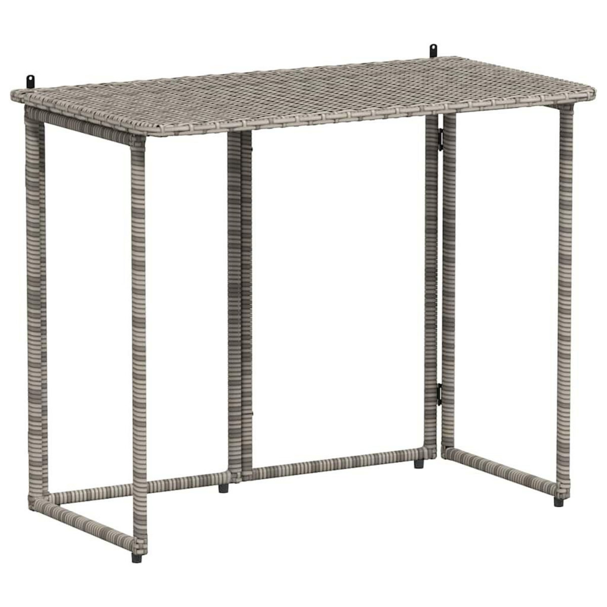 VIDAXL Table de jardin pliante gris 90 x 51 x 75 cm polyrotin