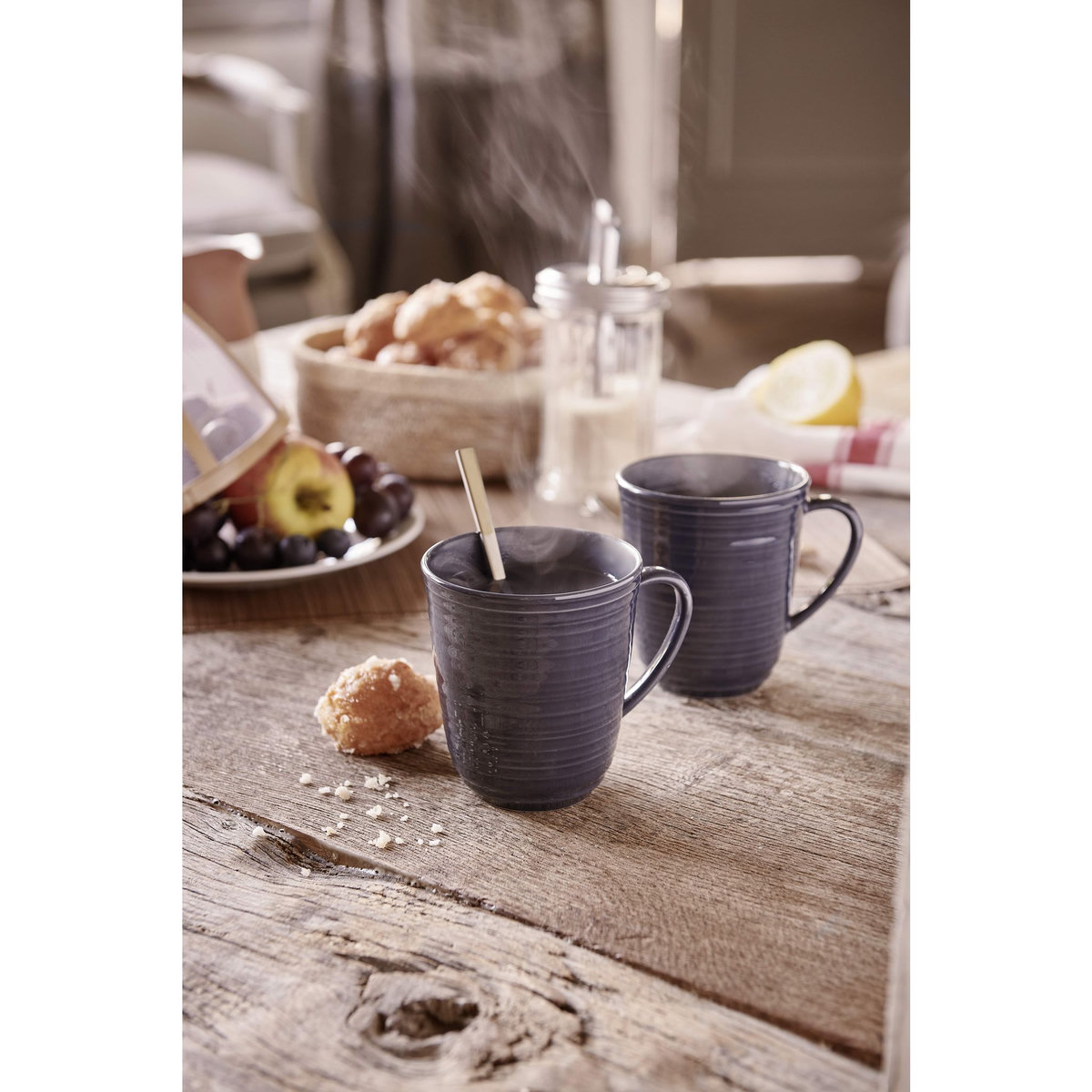 COMPTOIR DE FAMILLE Set de 2 mugs 30 cl Bleu