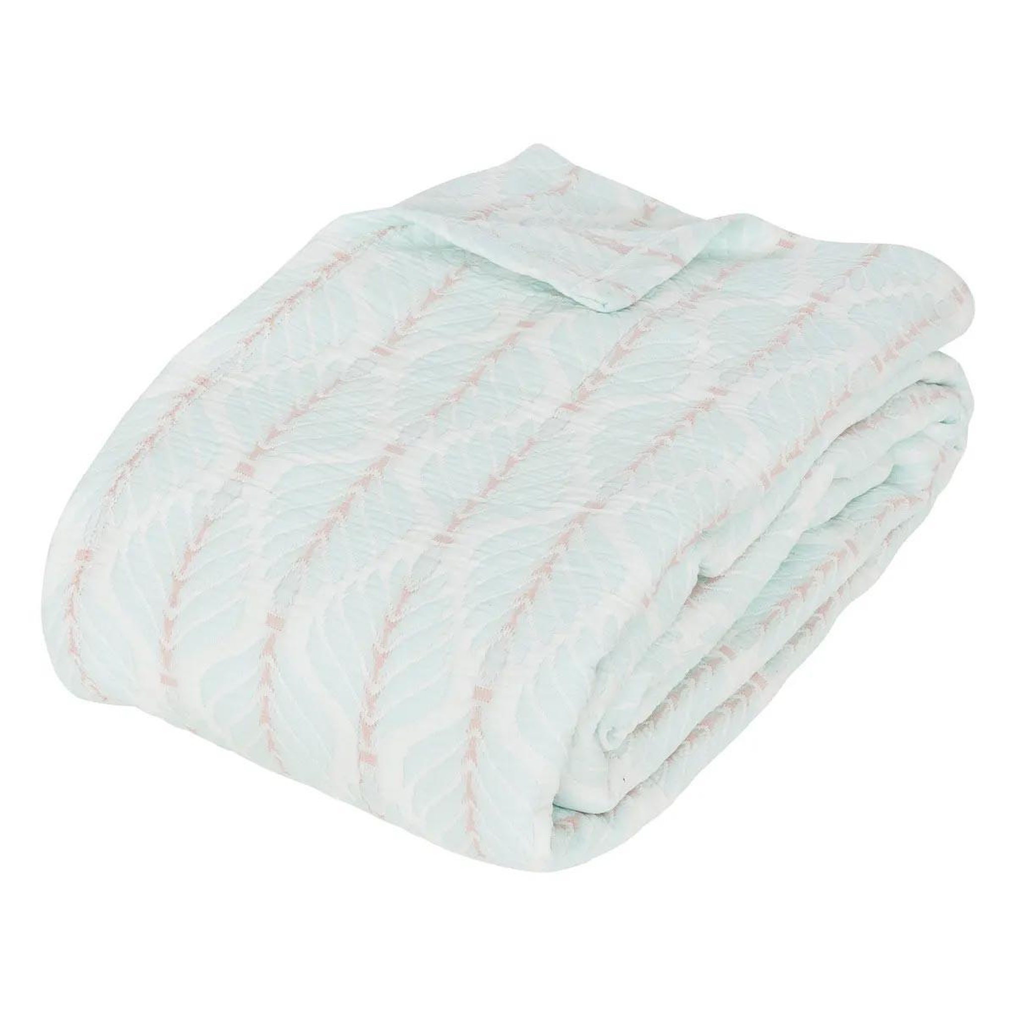 Voir la diapositive 1 : ATMOSPHERA Dessus de lit jacquard  wild romance  240x260cm bleu clair