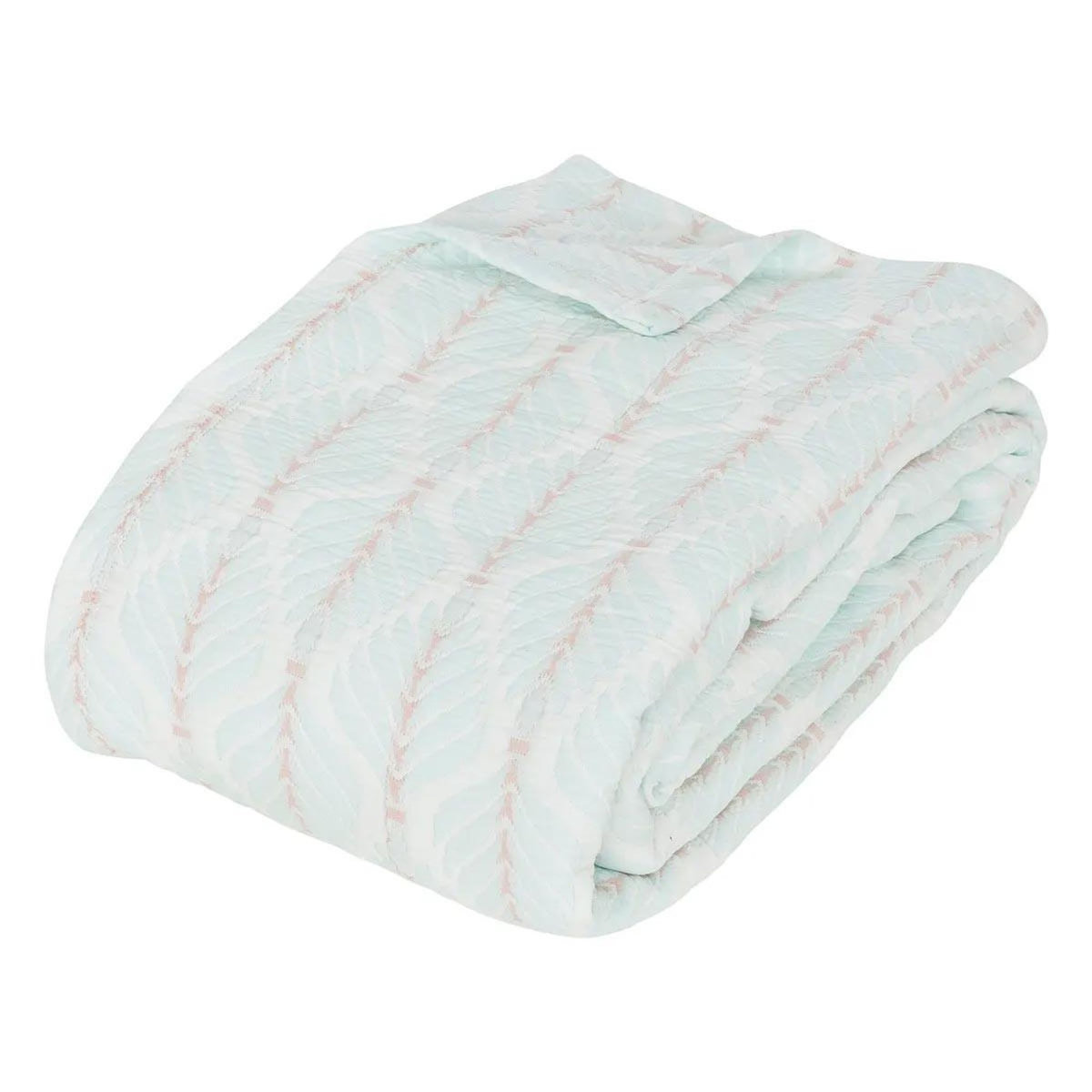 ATMOSPHERA Dessus de Lit Jacquard  Wild Romance  240x260cm Bleu Clair