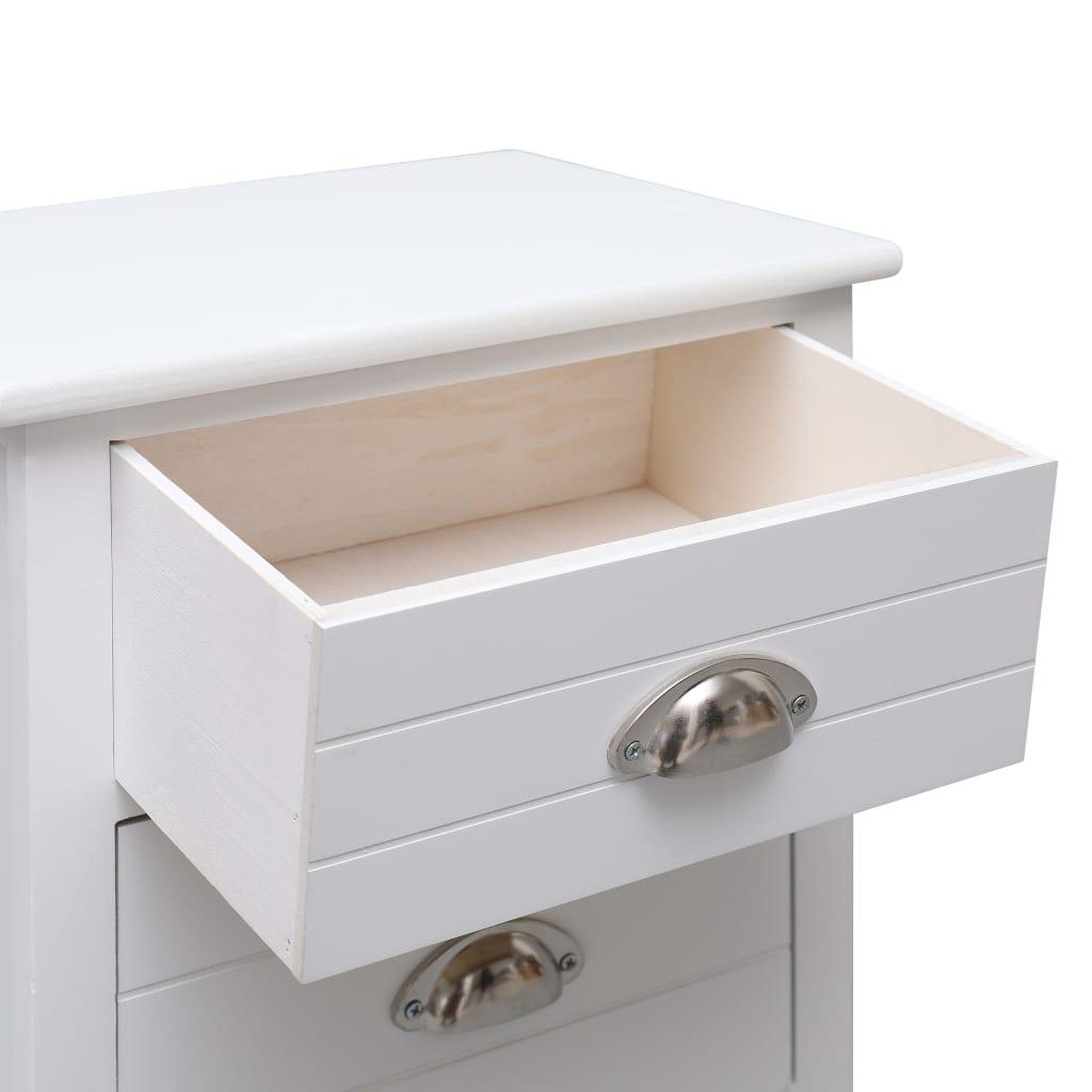 Voir la diapositive 5 : VIDAXL Table de chevet Blanc 38x28x45 cm Bois de Paulownia