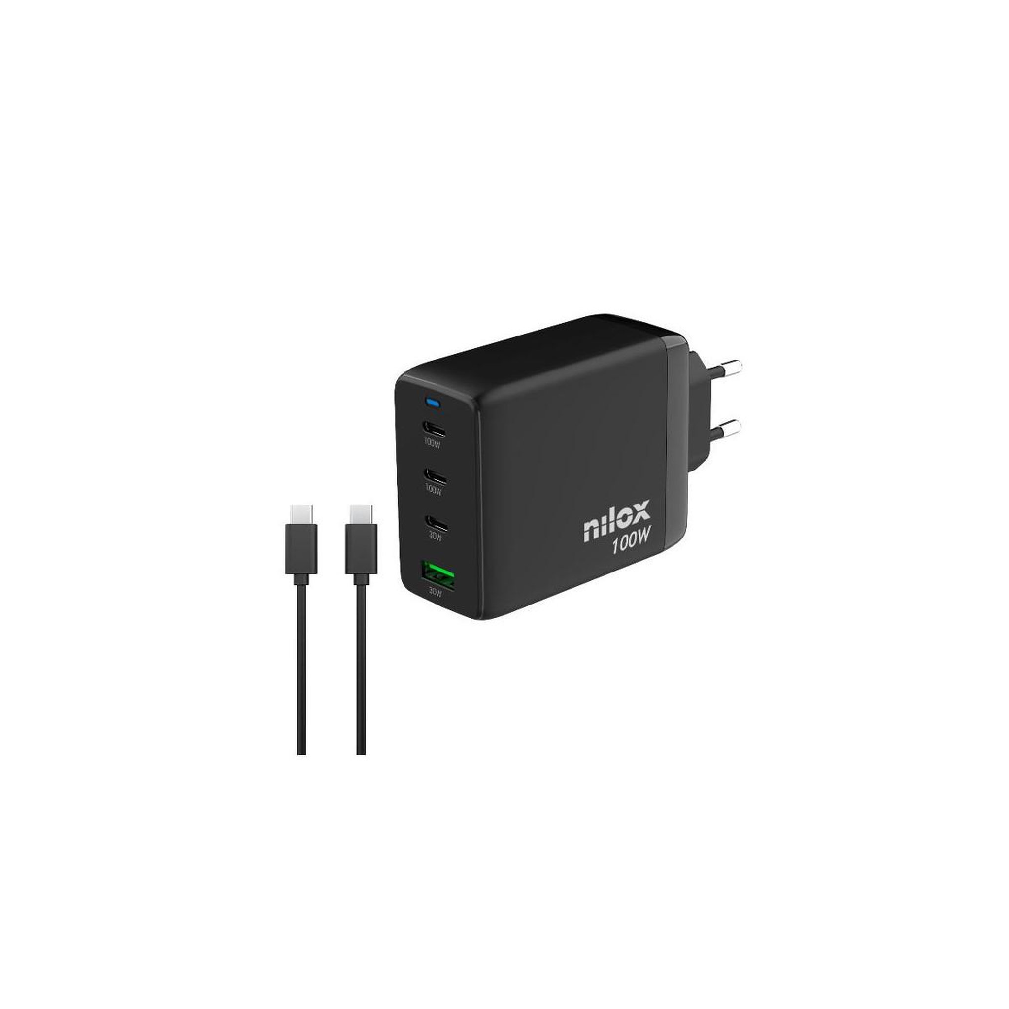 Voir la diapositive 3 : Nilox Nilox nxganusbc100 chargeur d'appareils mobiles universel noir secteur charge rapide intérieure