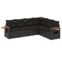 Voir la diapositive 2 : VIDAXL Salon de jardin 6 pcs avec coussins noir resine tressee