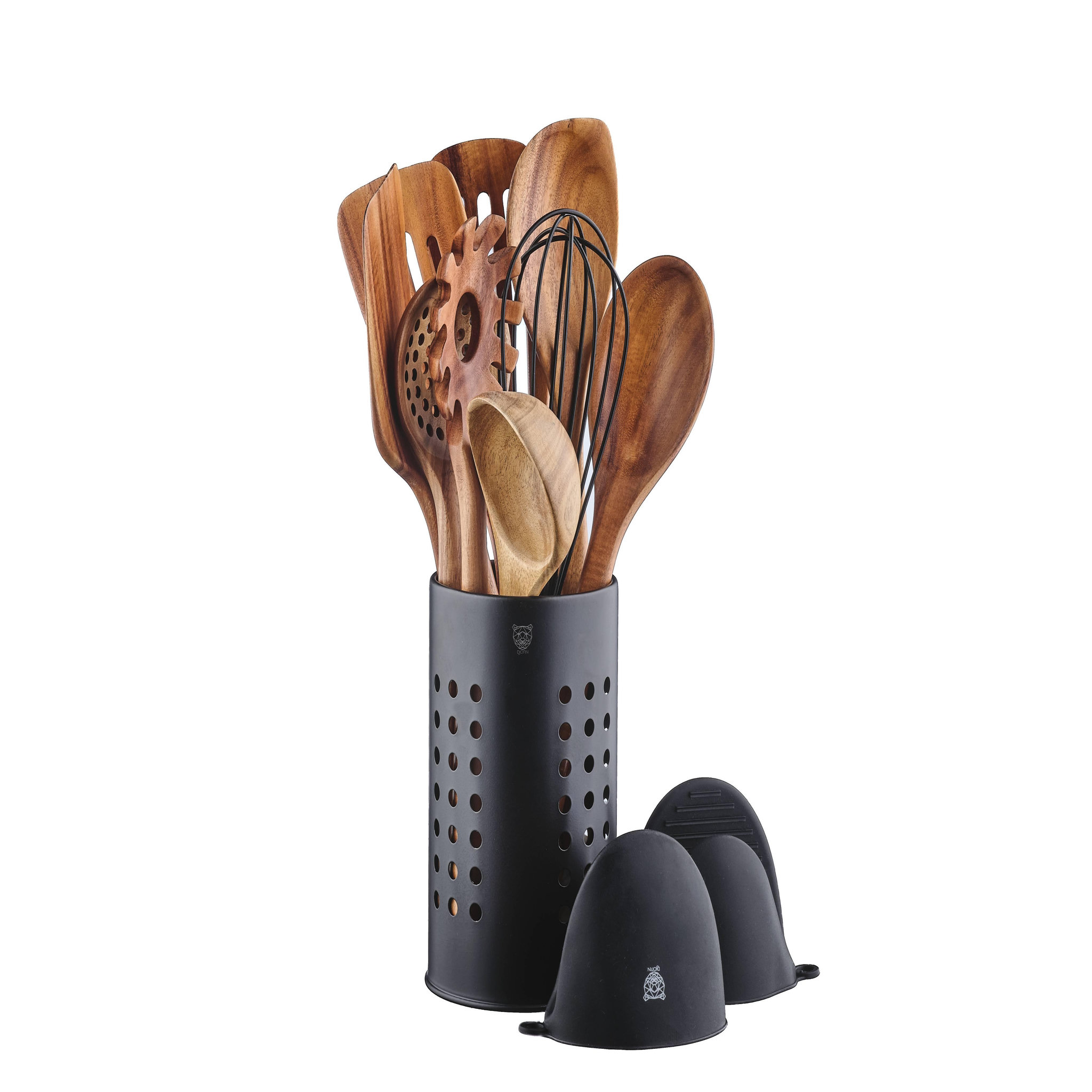 BJORN Set d'ustensiles de cuisine en bois d'acacia SKOV - 12 pièces