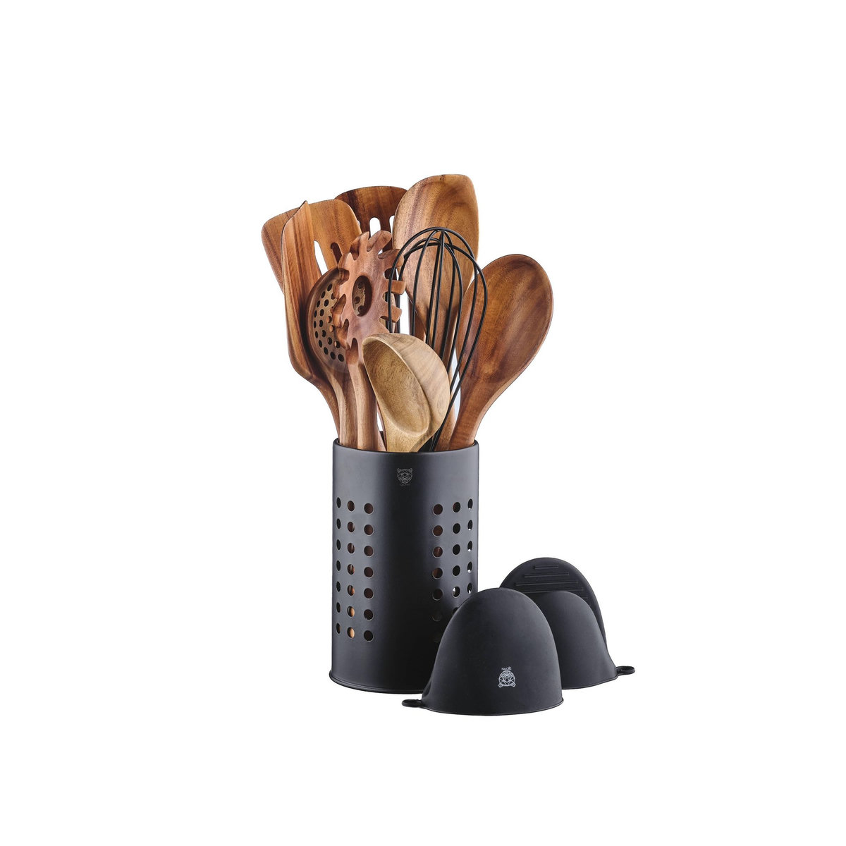 BJORN Set d'ustensiles de cuisine en bois d'acacia SKOV - 12 pièces