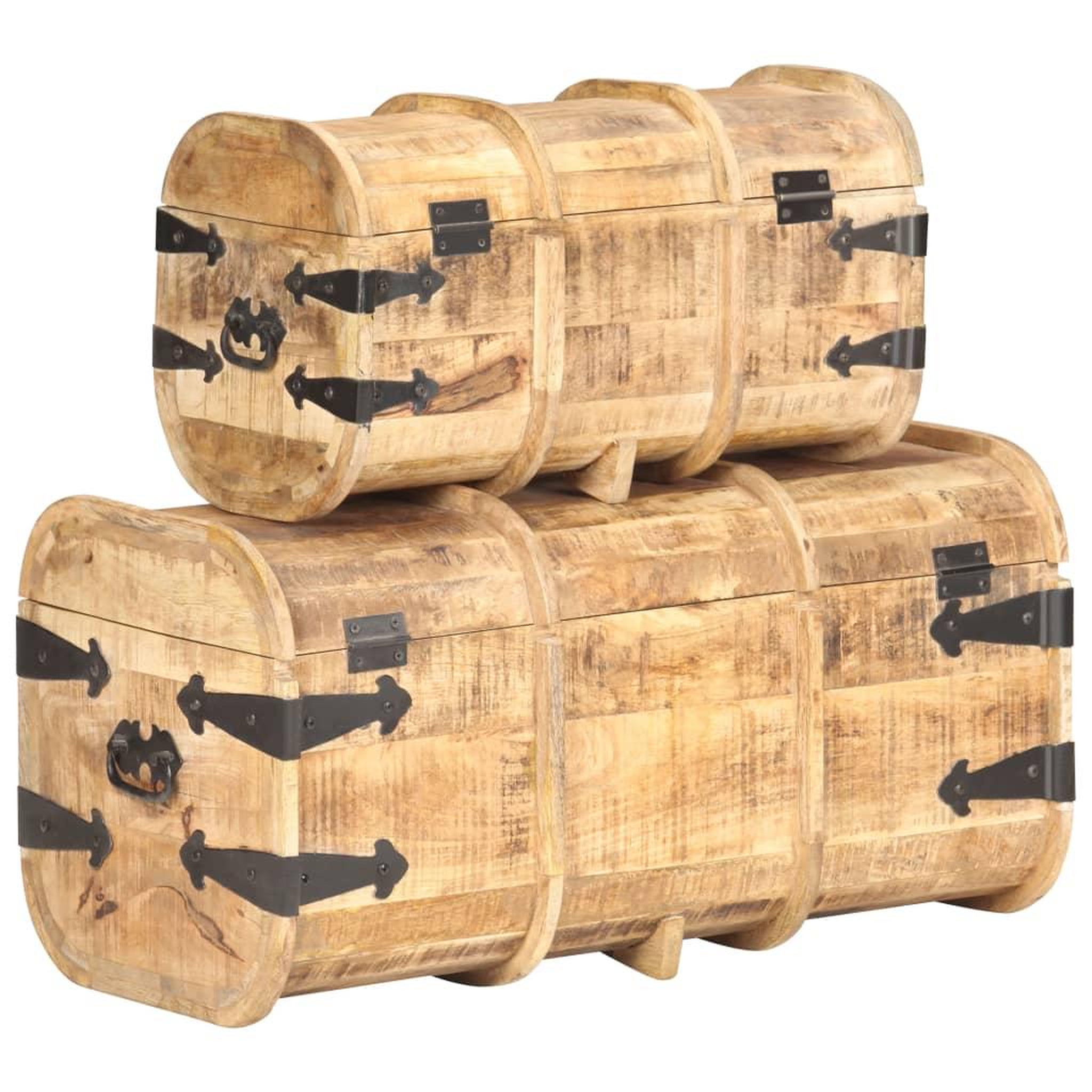 Voir la diapositive 4 : VIDAXL Coffres de rangement 2 pcs Bois de manguier massif