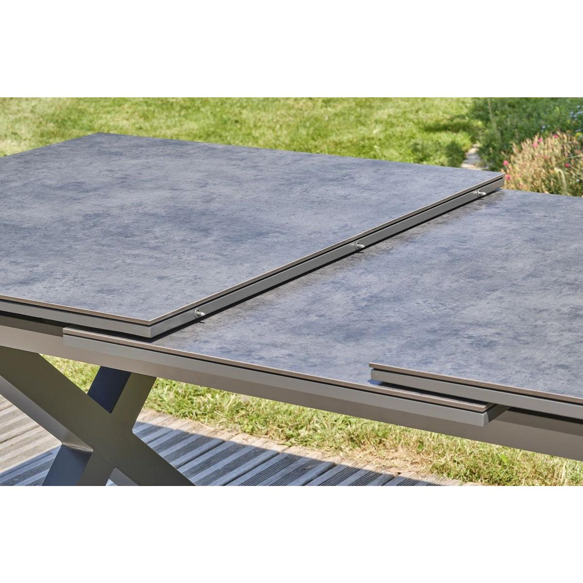 Paris Prix Table de Jardin Extensible en Céramique  Floride  180-240cm Gris Anthracite