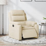Voir la diapositive 1 : VIDAXL Fauteuil inclinable electrique Creme Tissu