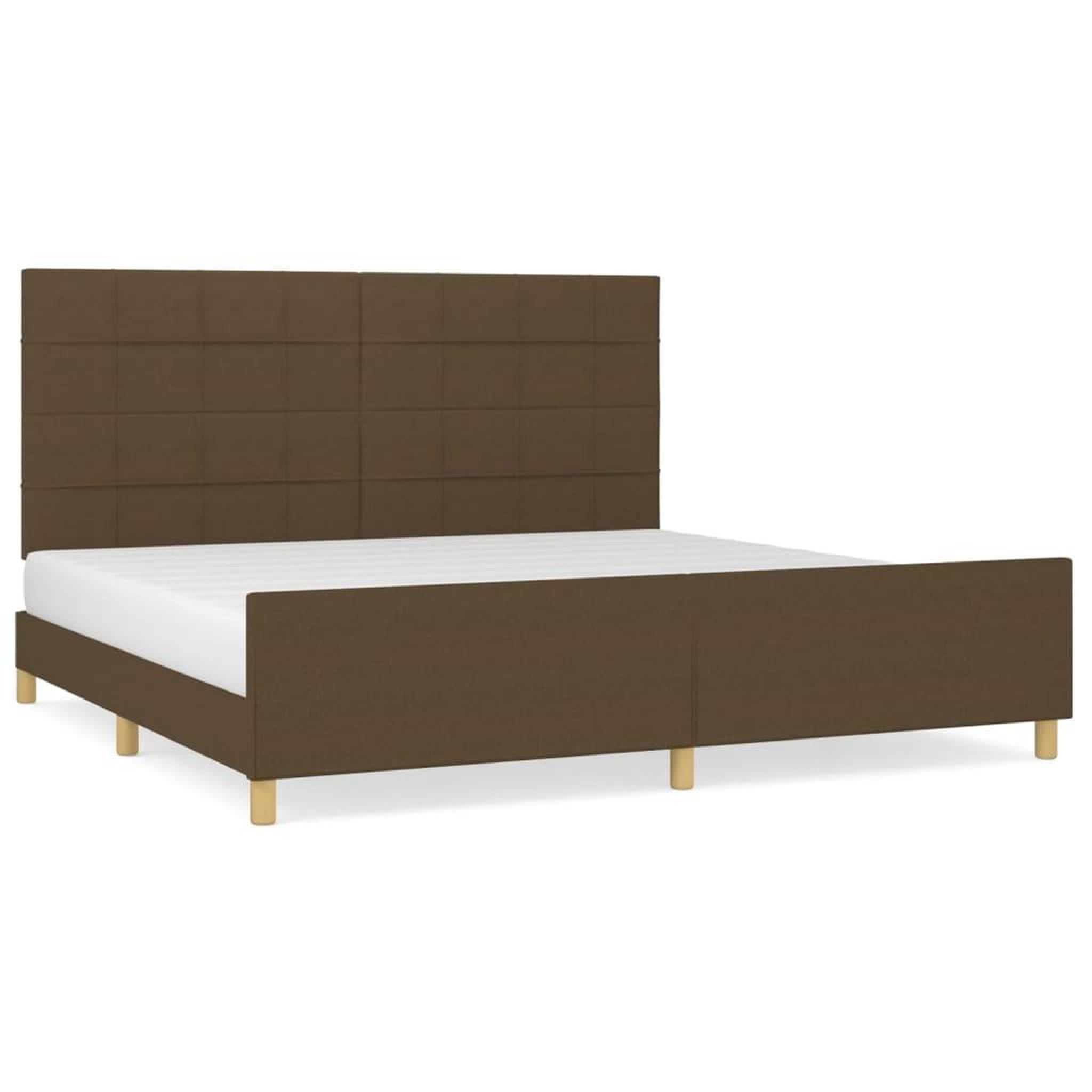 VIDAXL Cadre de lit sans matelas marron fonce 200x200 cm tissu