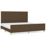 Voir la diapositive 1 : VIDAXL Cadre de lit sans matelas marron fonce 200x200 cm tissu