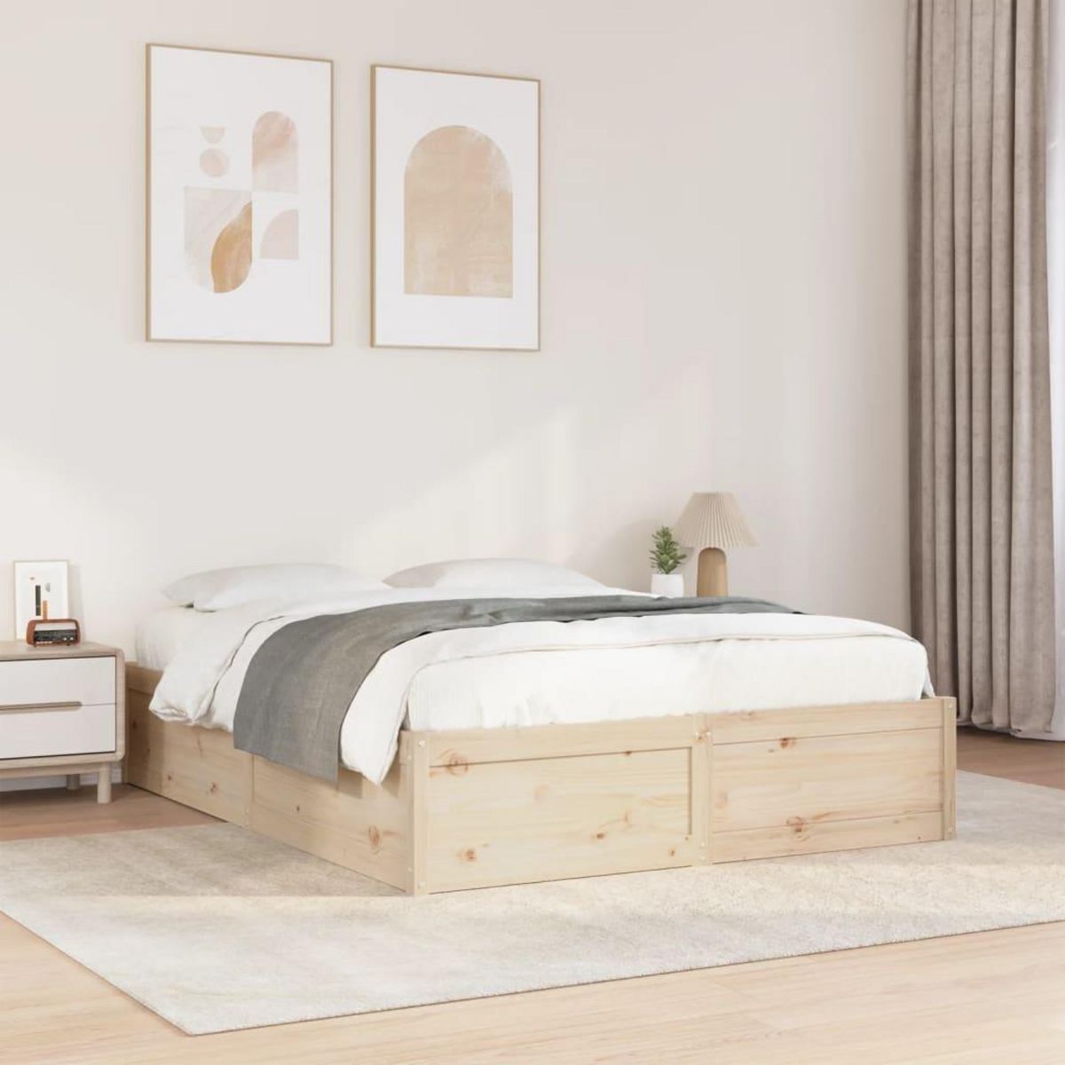 VIDAXL Cadre de lit sans matelas 140x190 cm bois de pin massif