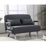Voir la diapositive 2 : HOMCOM Canapé-lit canapé convertible 2 places déhoussable grand confort 2 coussins fournis pieds accoudoirs métal suède gris foncé