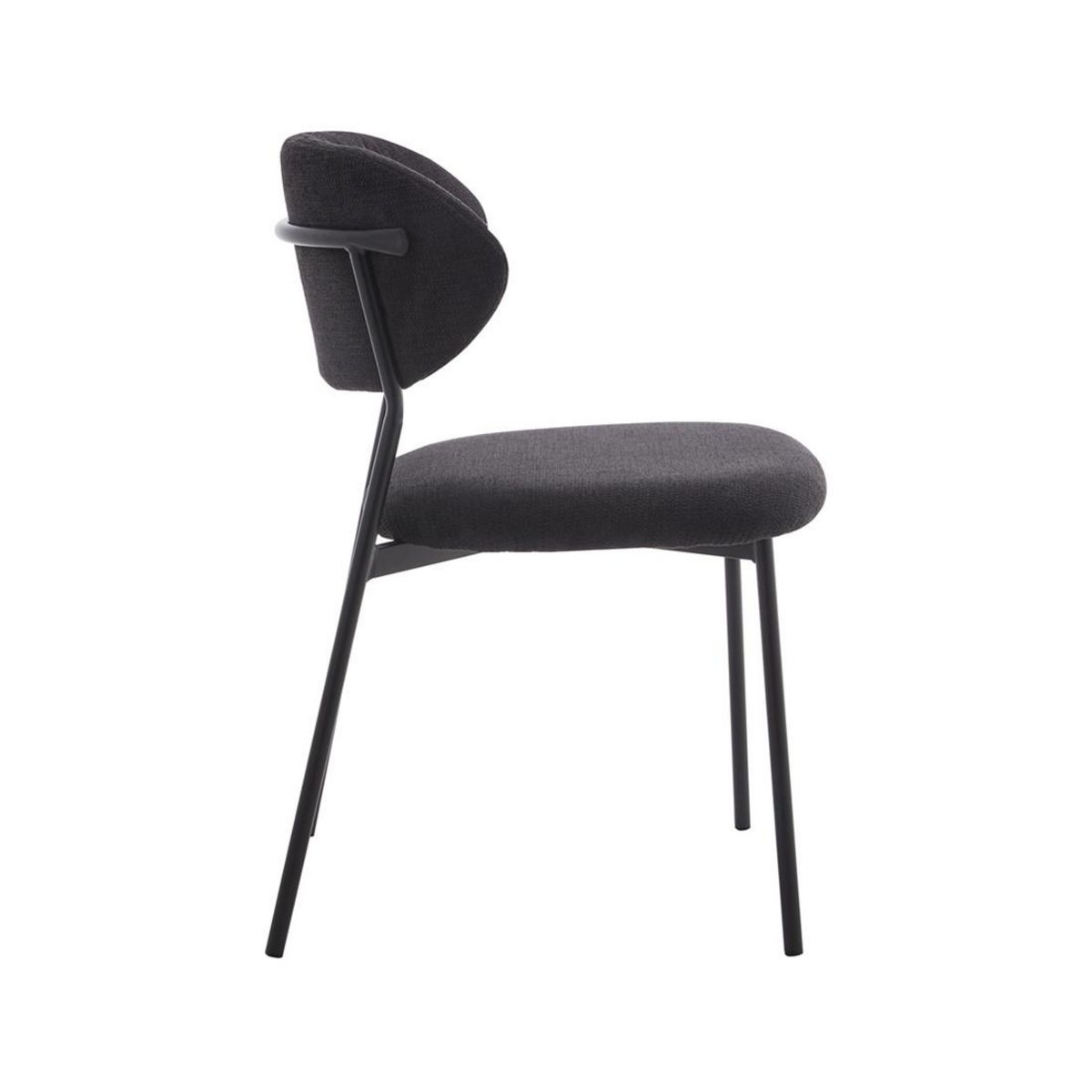 LISA DESIGN Rosita - lot de 4 chaises - en tissu - gris anthracite