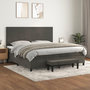 Voir la diapositive 1 : VIDAXL Sommier a lattes de lit et matelas Gris fonce 200x200cm Velours