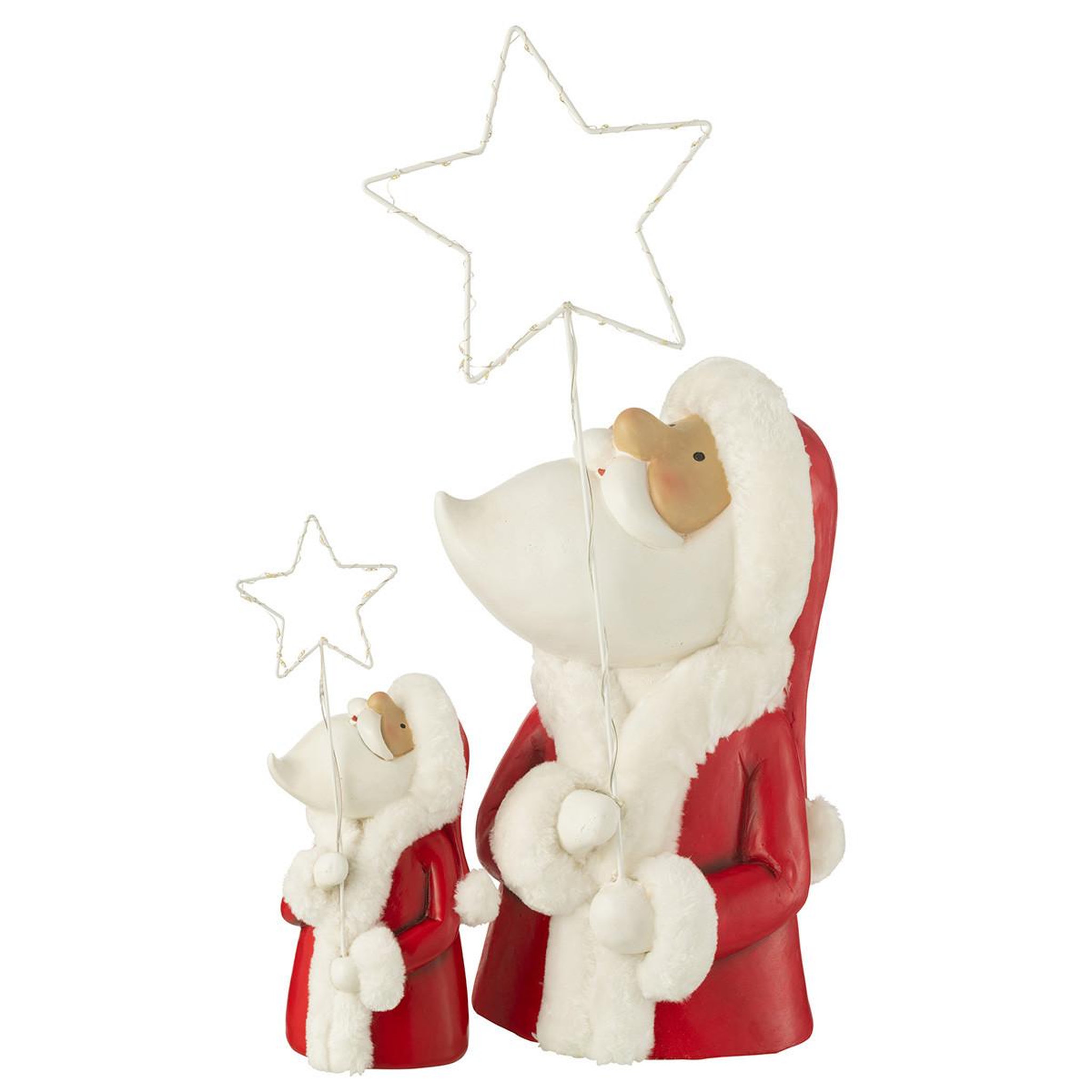 Voir la diapositive 5 : J-LINE Père noël à led  étoile  35cm rouge