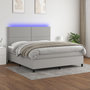 Voir la diapositive 1 : VIDAXL Sommier a lattes de lit et matelas et LED Gris clair 180x200 cm