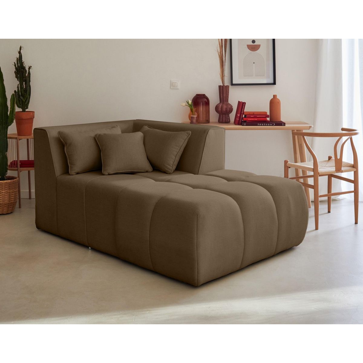 LISA DESIGN Caracas - canapé modulable d'angle droit - 4 places - en tissu