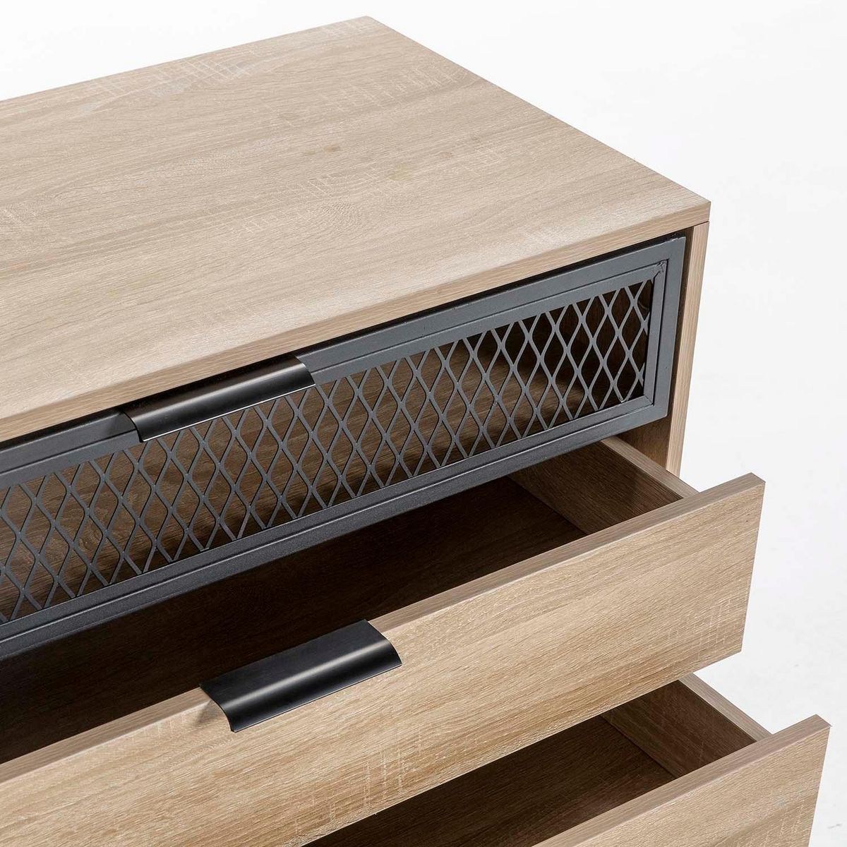 VS VENTA-STOCK Commode de nuit Hera 3 tiroirs 1 porte coloris bois