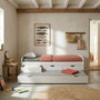 Voir la diapositive 2 : IDIMEX Lit gigogne avec rangements JESSY, 90 x 190 cm en pin massif