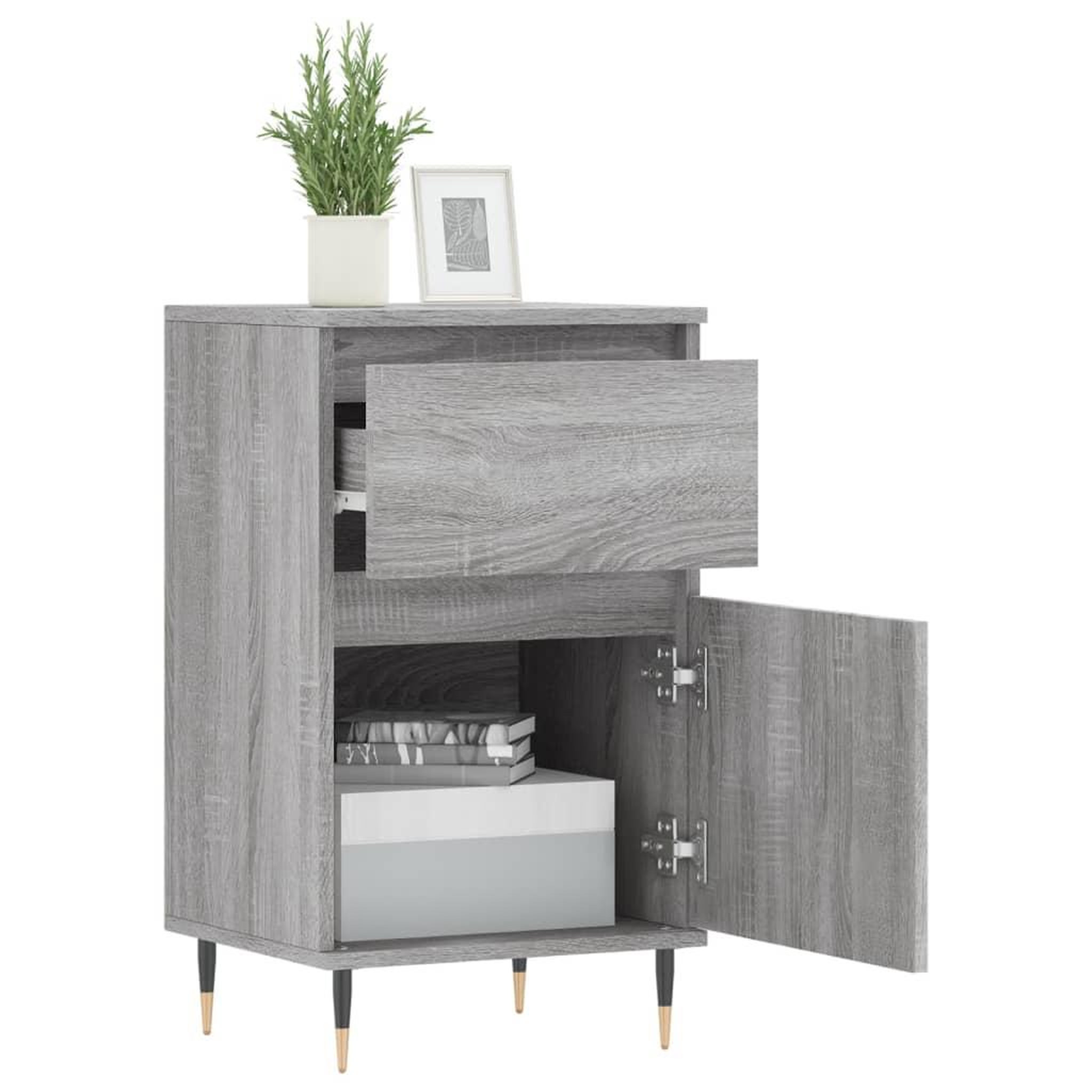 Voir la diapositive 4 : VIDAXL Buffets 2 pcs sonoma gris 40x35x70 cm bois d'ingenierie