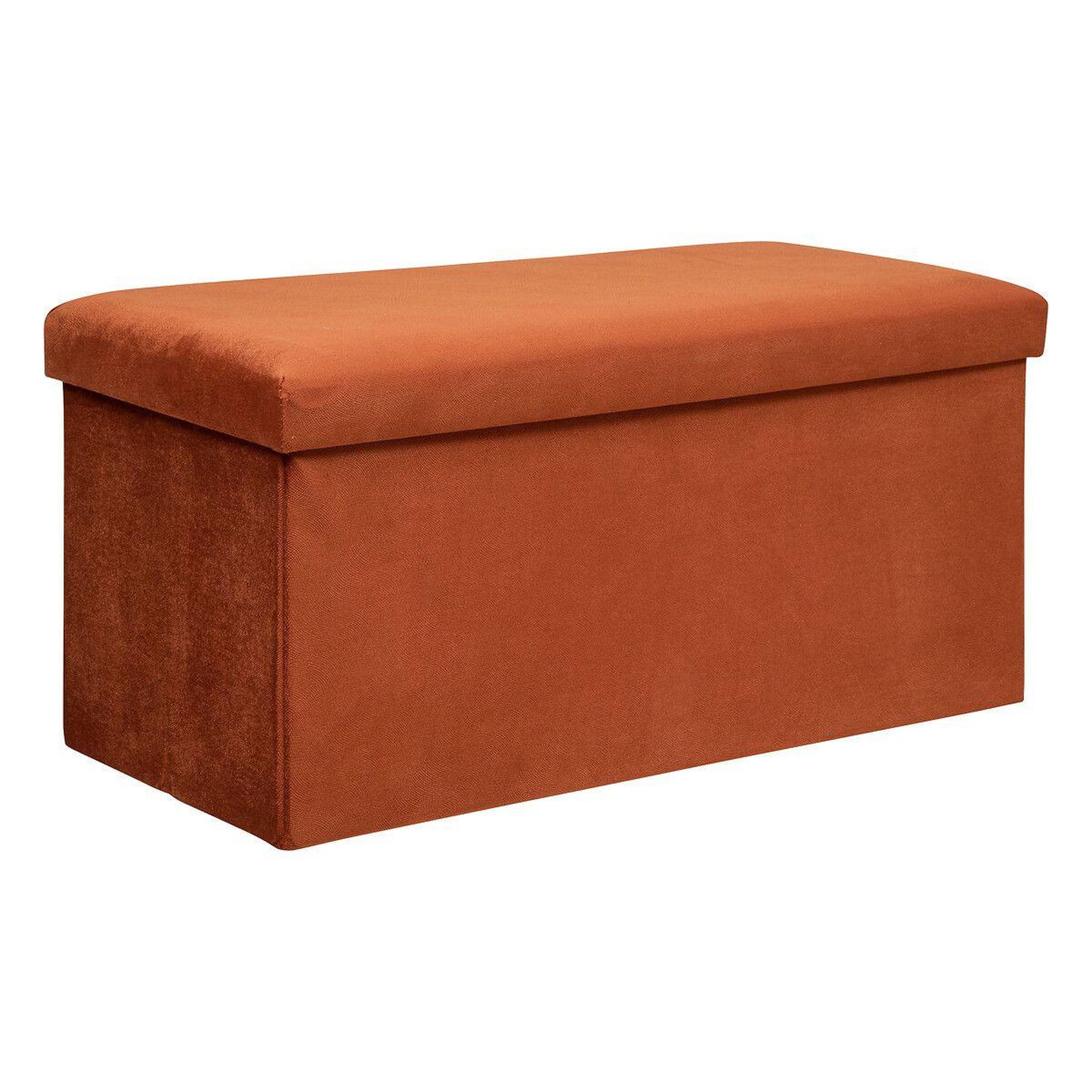 ATMOSPHERA Banquette coffre pliable en velours  lilou  76cm terracotta