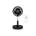 Jocca Ventilateur Silencieux Sans fil à Batterie Rechargeable USB NOIR  Pied Pliable & Télescopique Télécommande Autonomie 24h Jocca