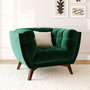 Voir la diapositive 2 : Rendez vous déco Fauteuil en velours vert foncé-Mona