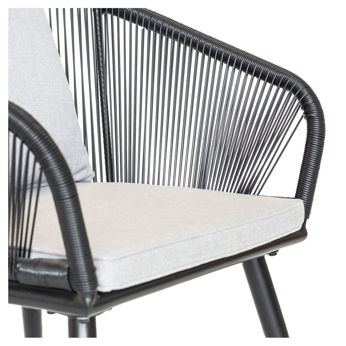 JARDILINE Lot de 2 fauteuils de jardin - Résine tressée - Noir - COMORES