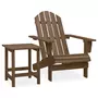 VIDAXL Chaise de jardin Adirondack avec table Bois de sapin Marron