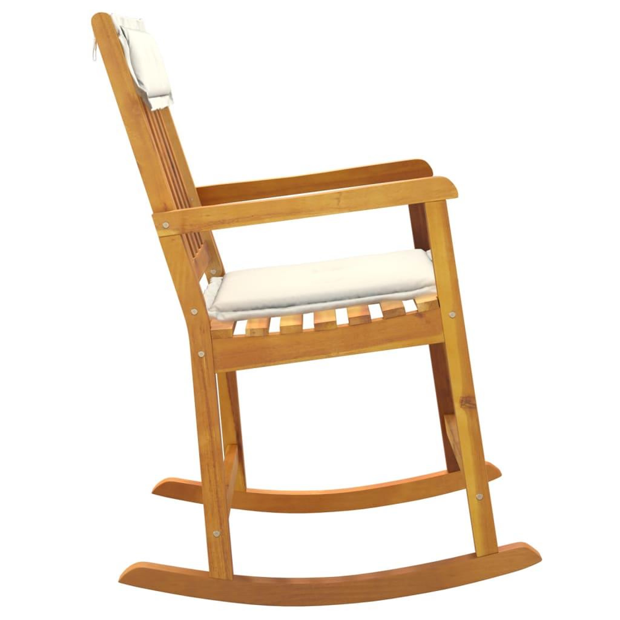 Voir la diapositive 4 : VIDAXL Chaise a bascule avec coussins bois massif d'acacia