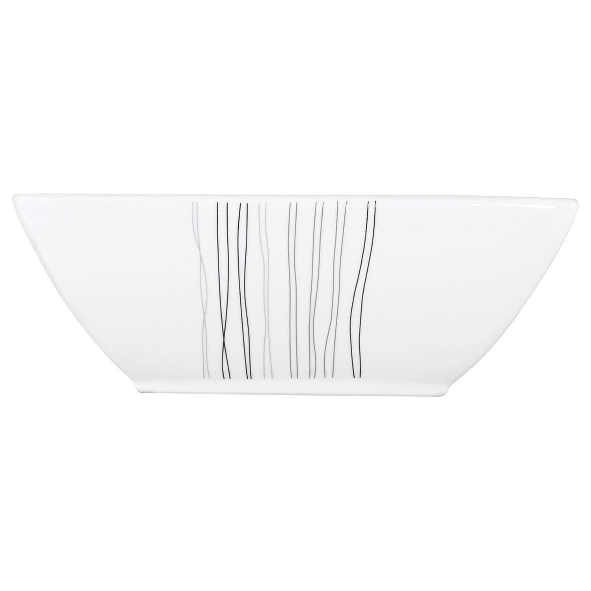 Voir la diapositive 3 : SECRET DE GOURMET Lot de 6 coupelles  lignes  15cm blanc