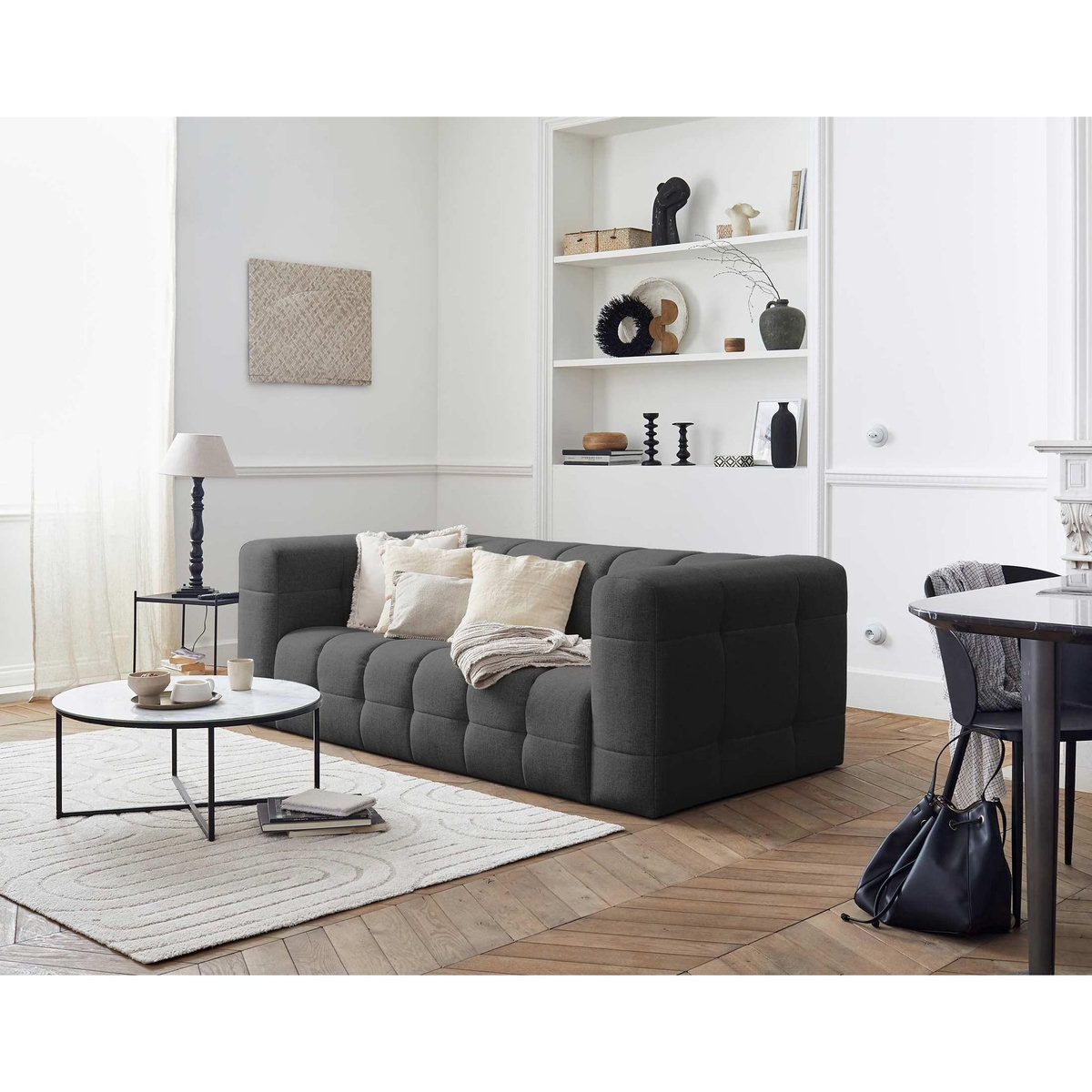 LISA DESIGN Suzano - canapé 3 places - en tissu