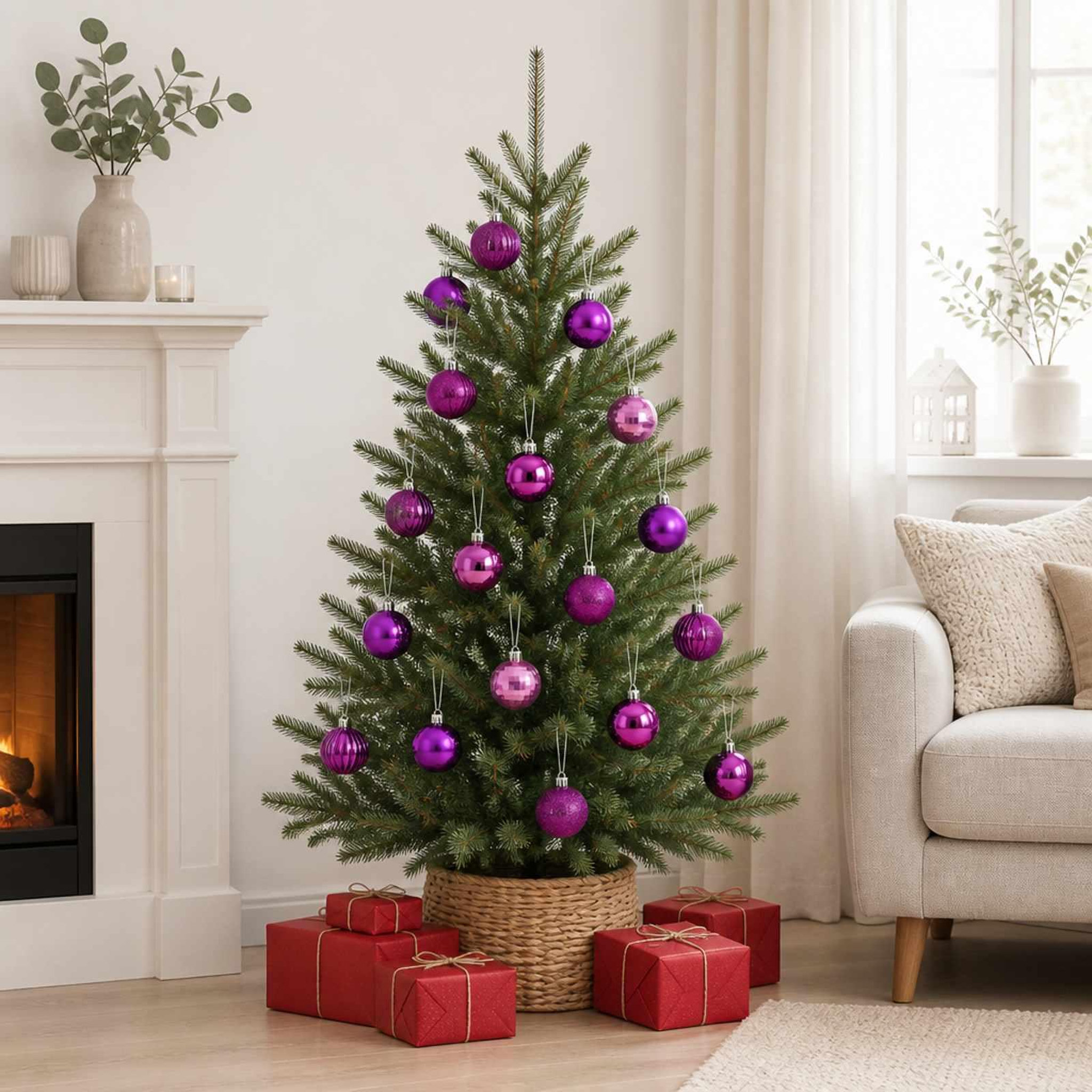 Voir la diapositive 2 : VIDAXL Ensemble de boules de Noël 100 pc Lilas 4 cm Polystyrene