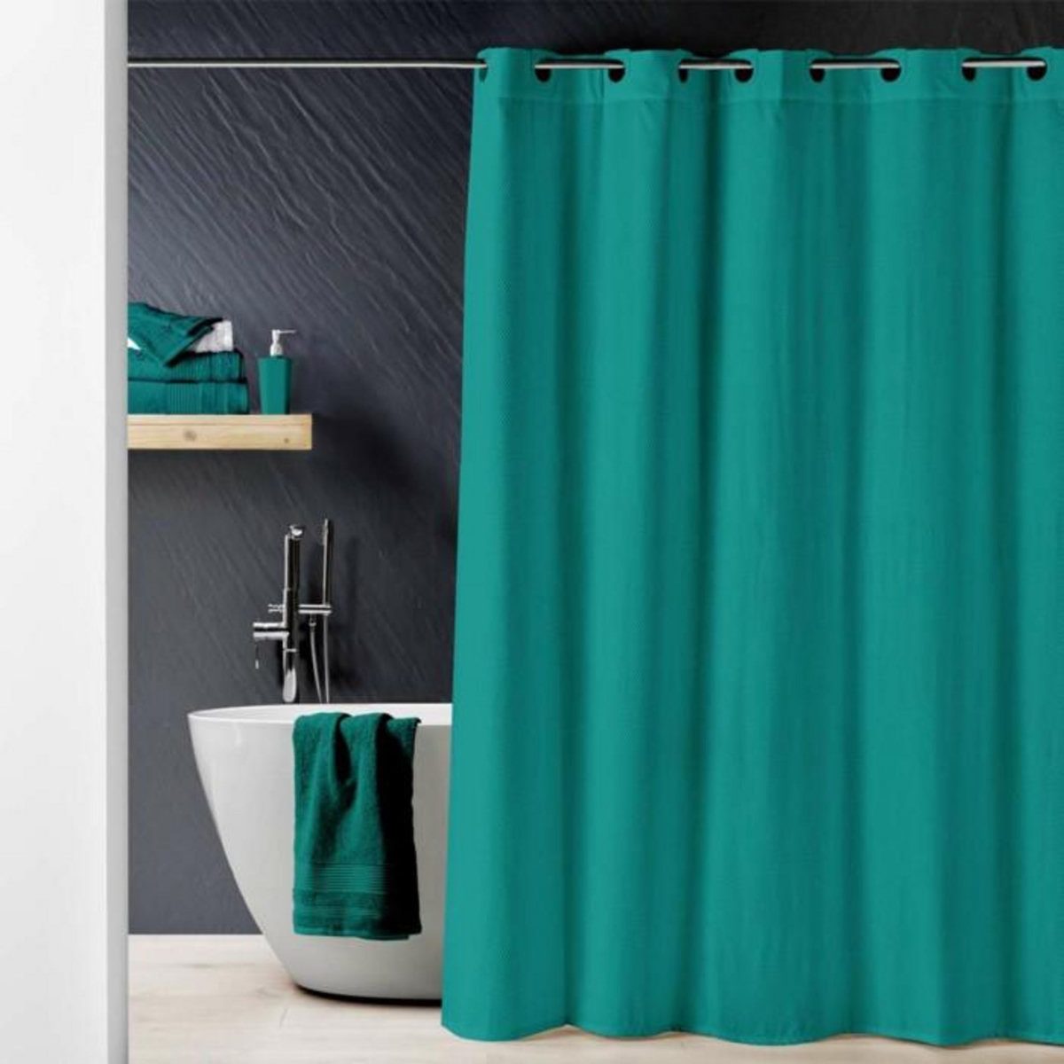 Paris Prix Rideau de Douche  Dotty  180x200cm Émeraude