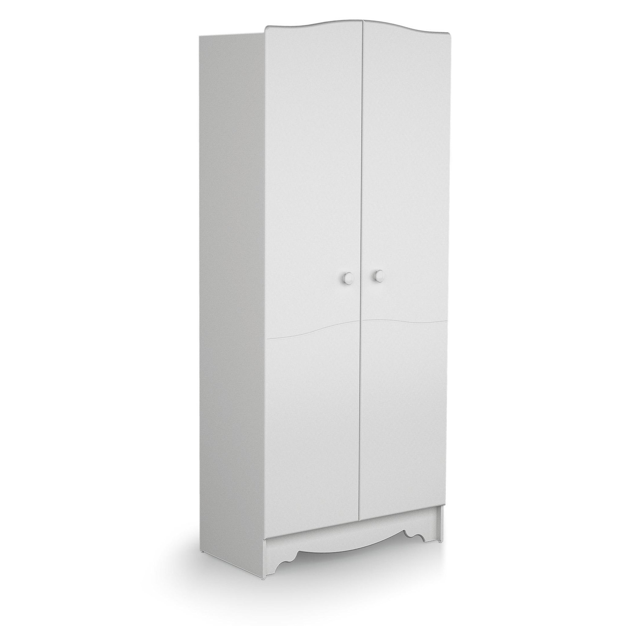 Voir la diapositive 1 : AT4 Armoire enfant 2 portes en bois MARELLE Blanc 96 x 51 x 176 cm