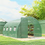 Voir la diapositive 2 : OUTSUNNY Serre tunnel de jardin - 12m², 295x400x200cm - porte et 8 fenêtres - bâche PE haute densité 140 g/m² - pour extérieur - vert