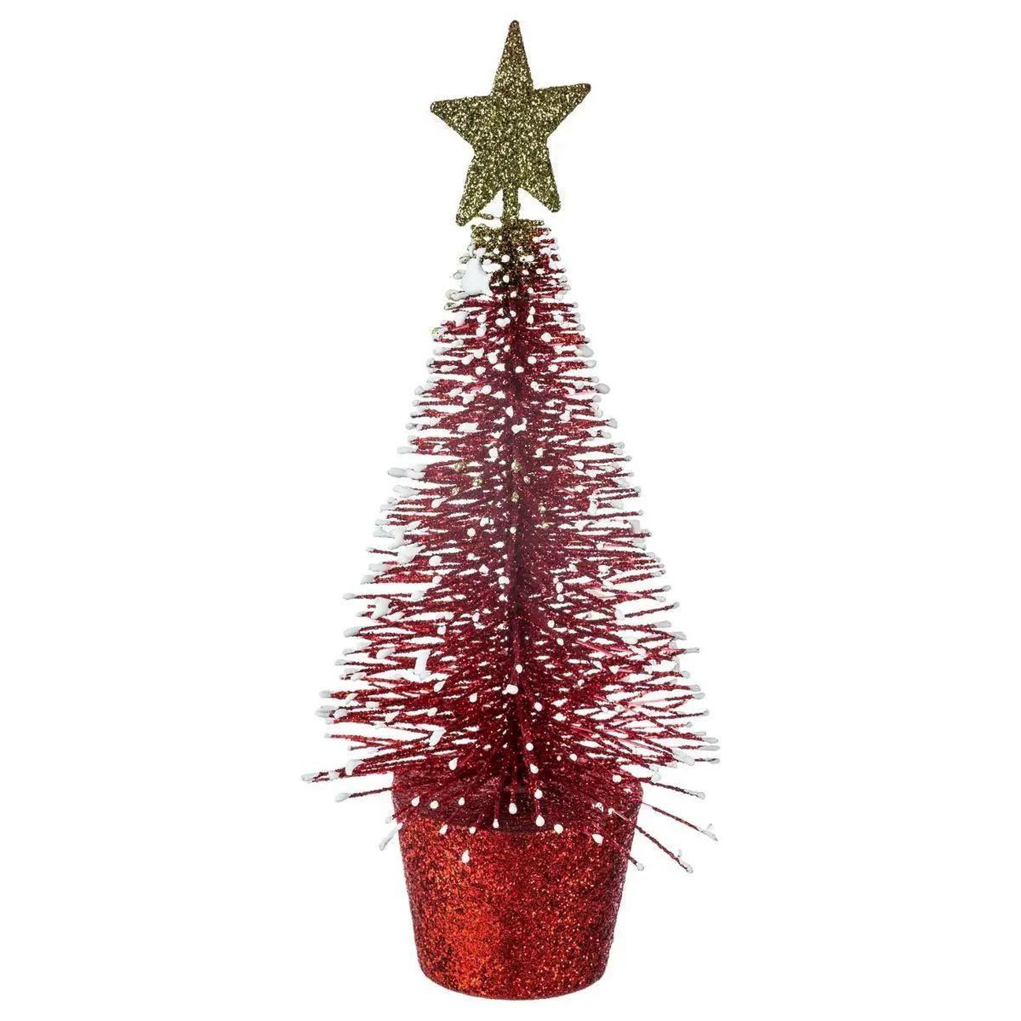 Voir la diapositive 1 : ATMOSPHERA Sapin de Noël Rouge Atmosphera Paill 15cm